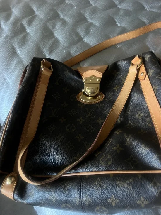 Louis Vuitton Monogram Canvas Shoulder Bag in Brown and Tan with Gold Hardware - Picture 1 of 4